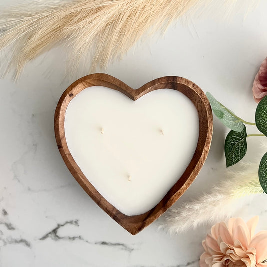 CLASSIC HEART ACACIA CANDLE