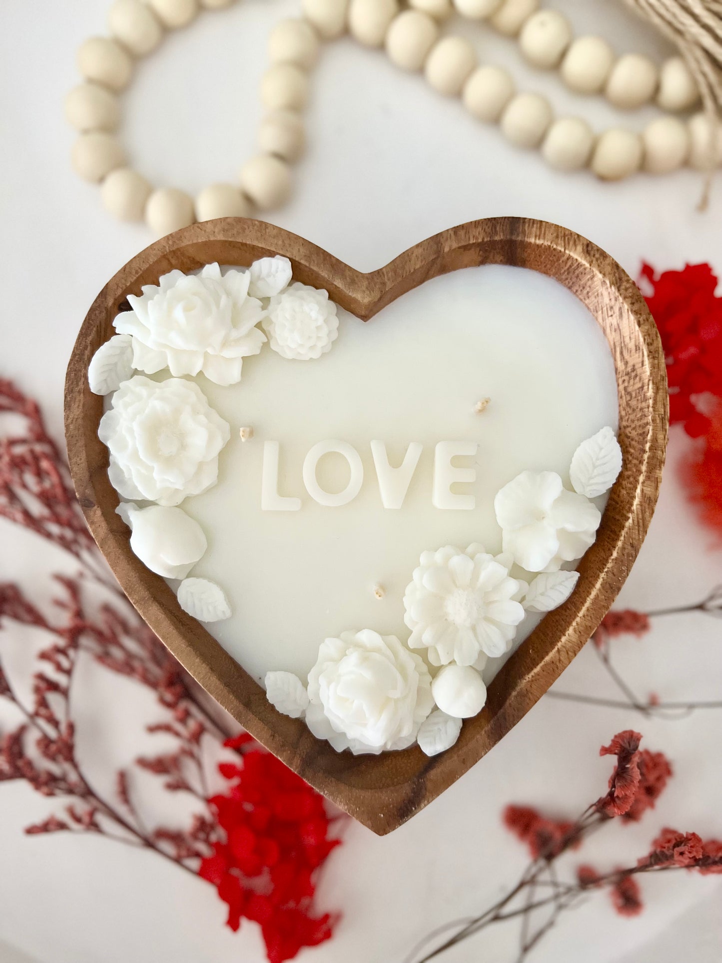 HEART FLOWER GARDEN CANDLE